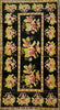 Decorative rug with floral patterns on a black background