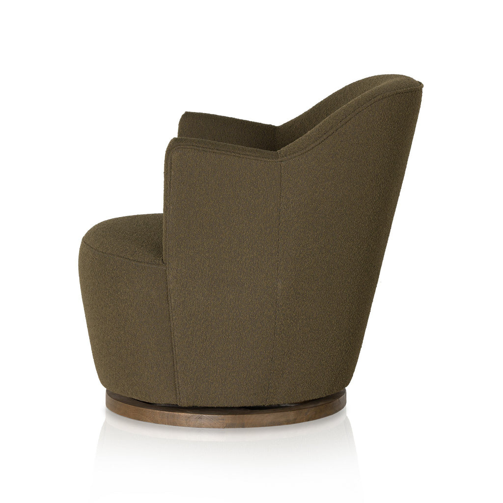 Brown swivel chair on a white background