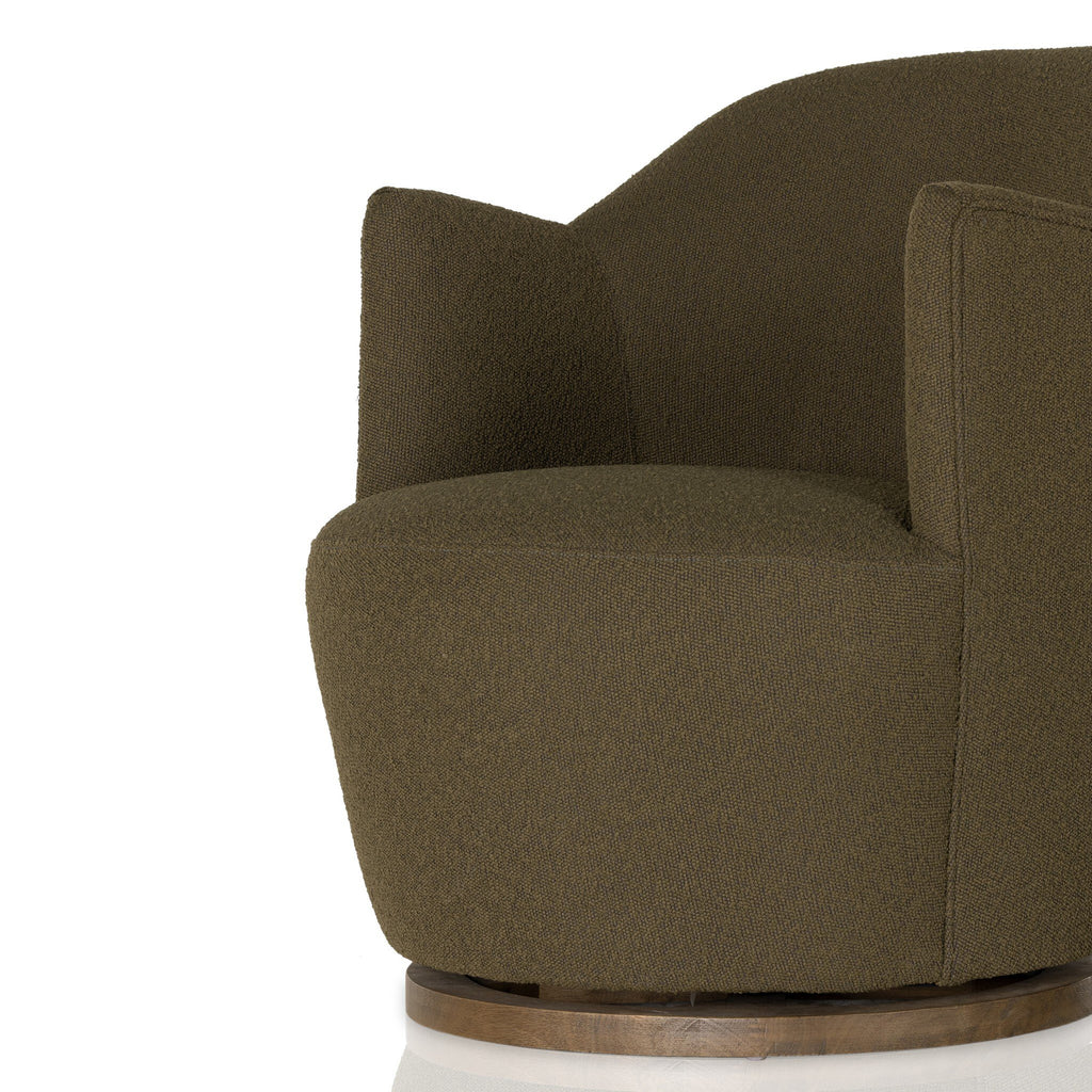 Brown upholstered chair on a white background