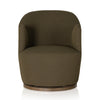 Brown olive swivel chair on a white background
