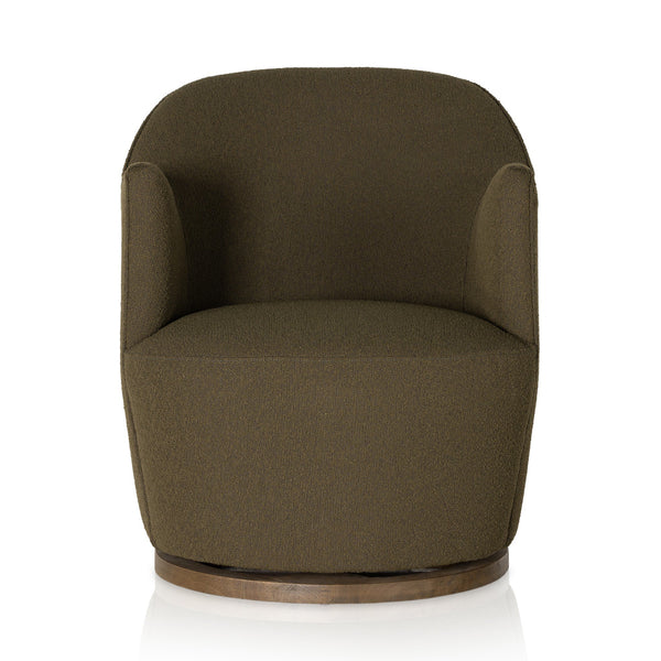 Brown olive swivel chair on a white background