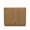 Wooden cabinet with a white top on a white background