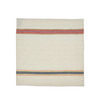 Beige rug with multicolored stripes on a white background