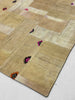 Patchwork rug with geometric pattern on a light background