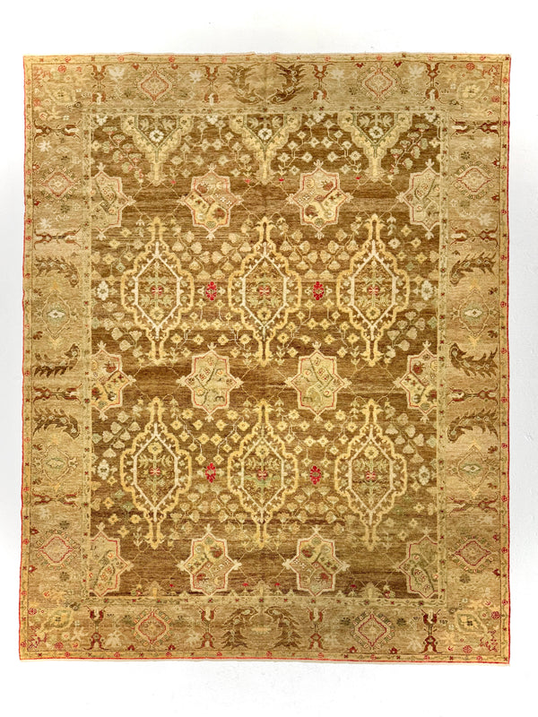 Decorative rug with intricate pattern on a white background
