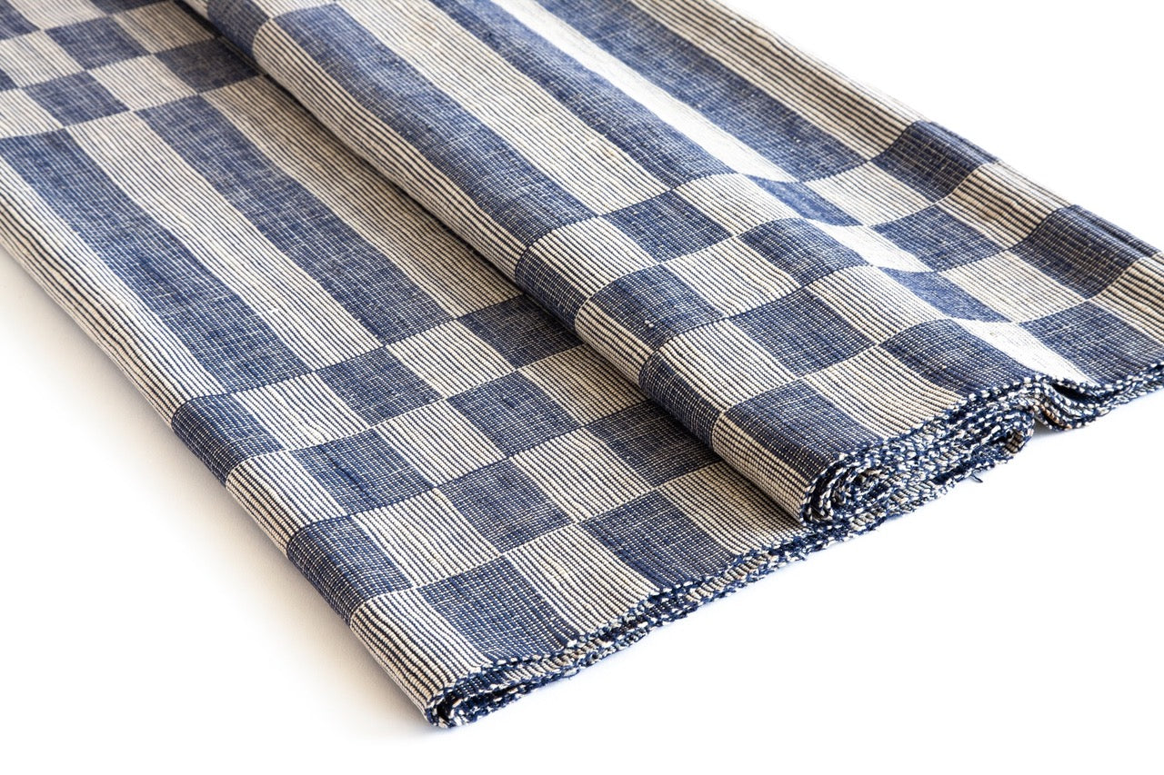 Antique home loomed checkered runner - Sweden 16' x 23 1/2"