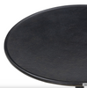 Round black table top on a white background