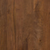 Close-up of a wooden surface with a rich brown color and visible grain.