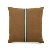Brown pillow with a central stripe on a white background