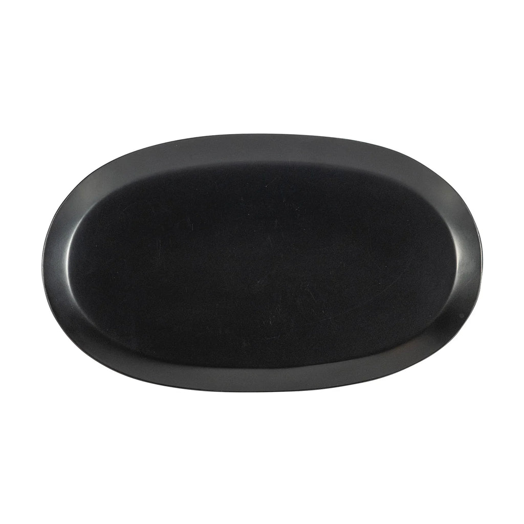 Black oval stone on a white background
