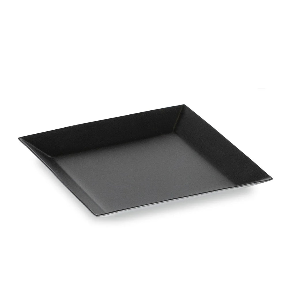 Black square plate on a white background