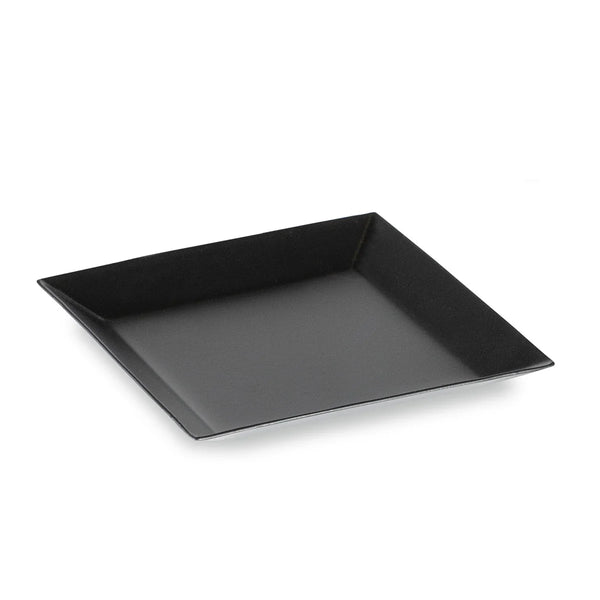 Black square plate on a white background