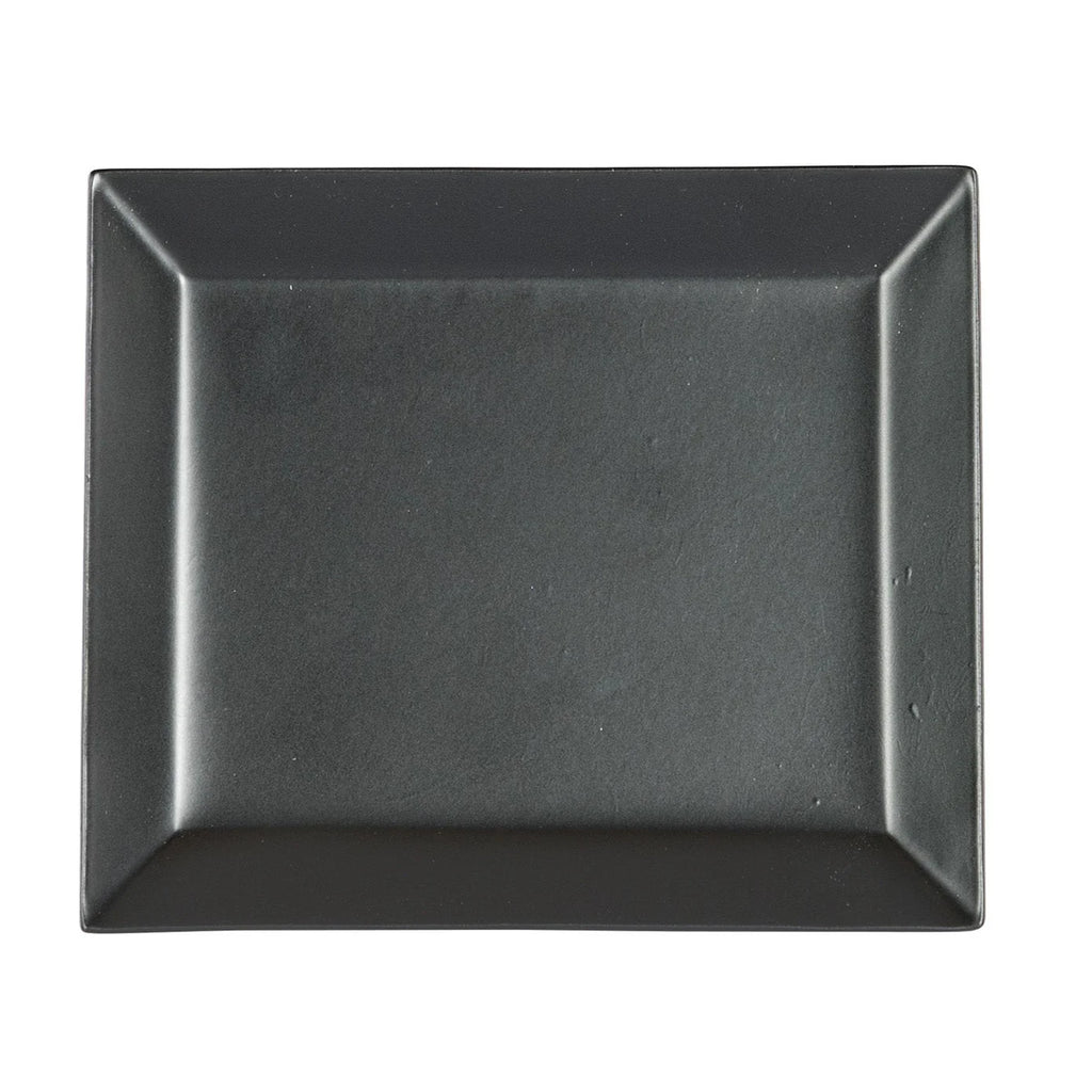 Black square plate on a white background