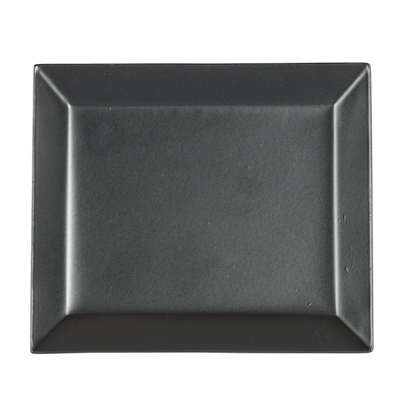 Black square plate on a white background