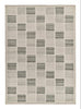 Patterned rug with horizontal stripes on a white background