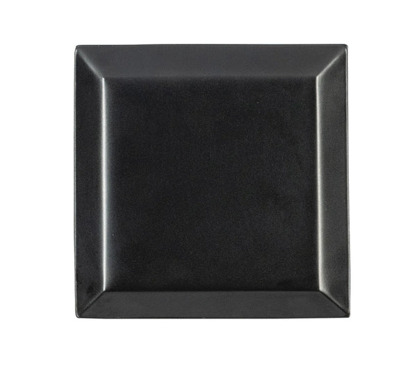 Black square plate on a white background