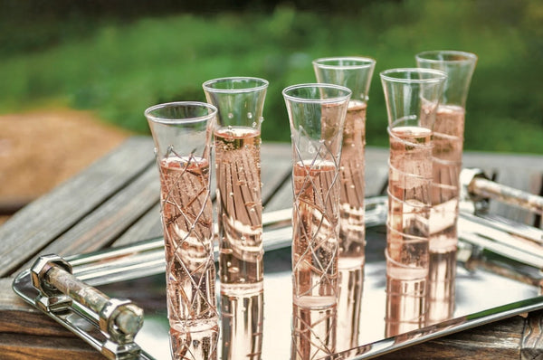 Set of clear crystal glasses 