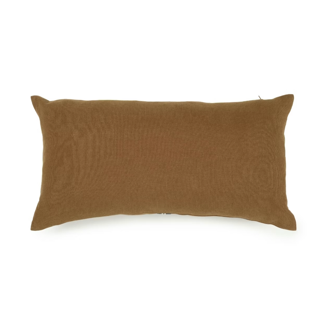 Brown rectangular pillow on a white background