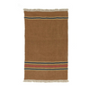 100% linen blanket with a light brown color and stripes. 