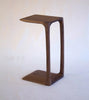 Wooden side table on a white background