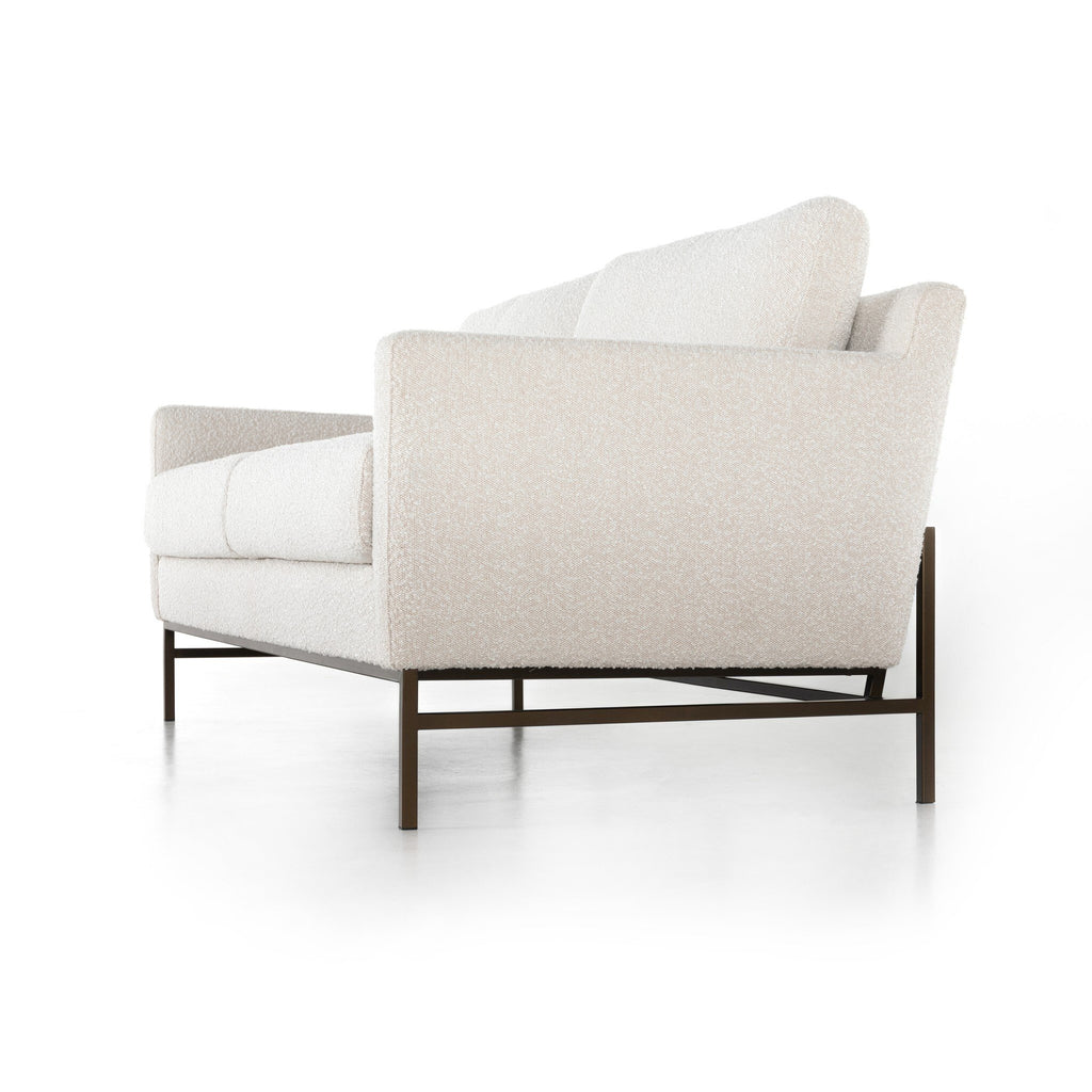 Modern armchair with white cushion on a white background