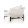 Modern armchair with white cushion on a white background