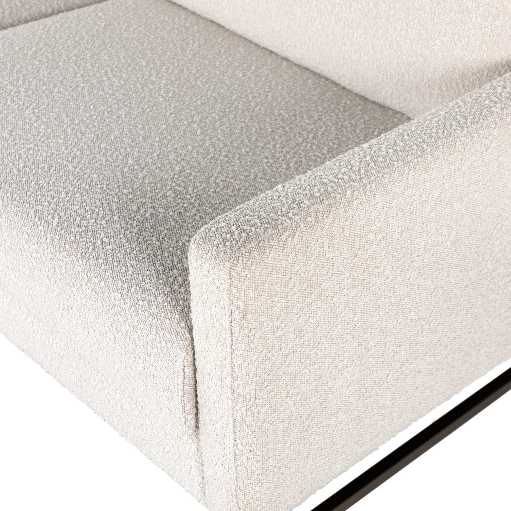 Close-up of a textured fabric sofa cushion