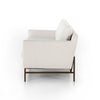 Modern armchair with a white cushion on a white background