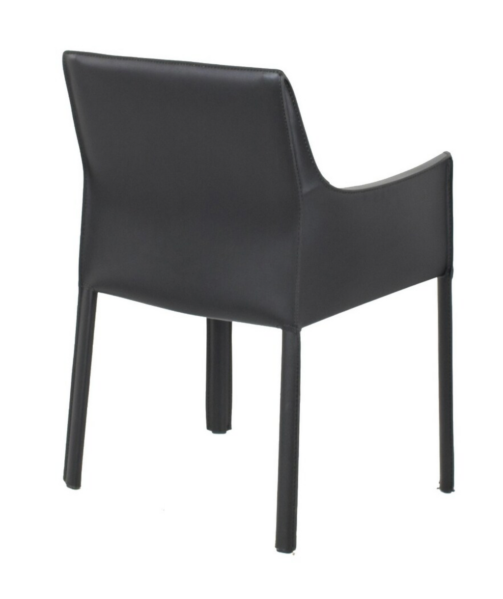 Black leather chair on a white background